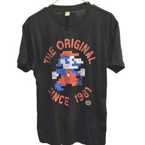 Nintendo Super‎ Mario  Original since 1981 shirt men' MEDIUM short sleeve black